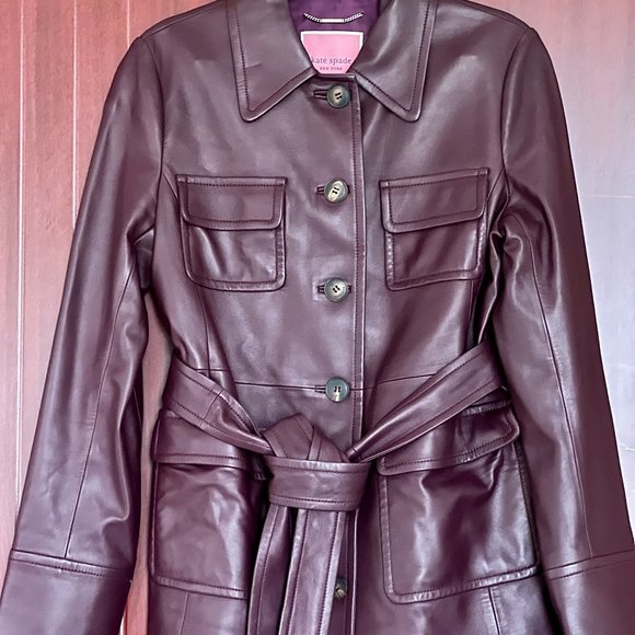 Leather tie waist jacket - Picture 1 of 10